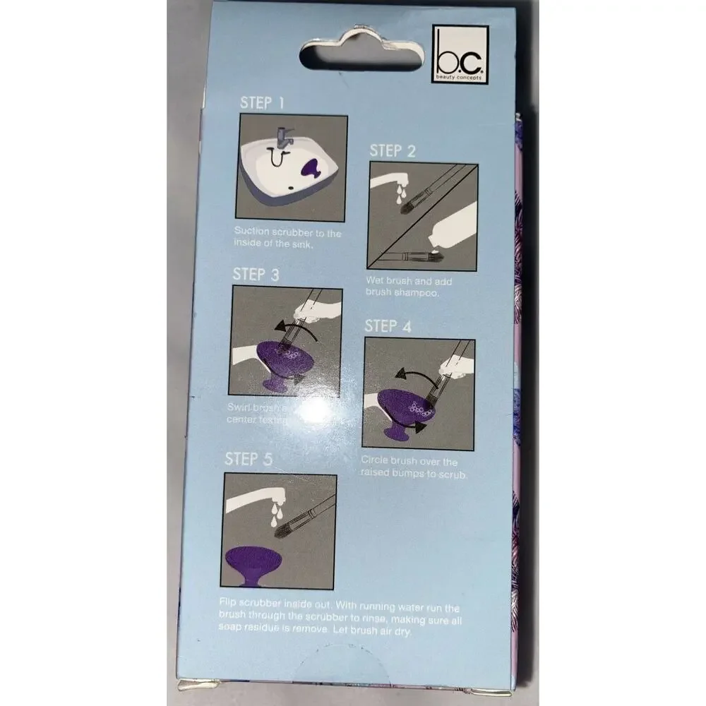 Beauty Concepts Cosmetic Brush Cleaning Cup Purple Silicone New Lot of 2